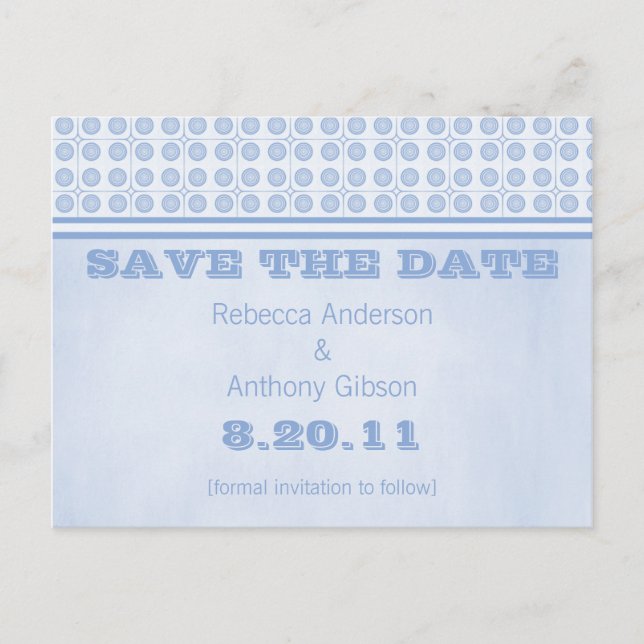 Ränder-Armkreise Save the Date Postkarte (Vorderseite)