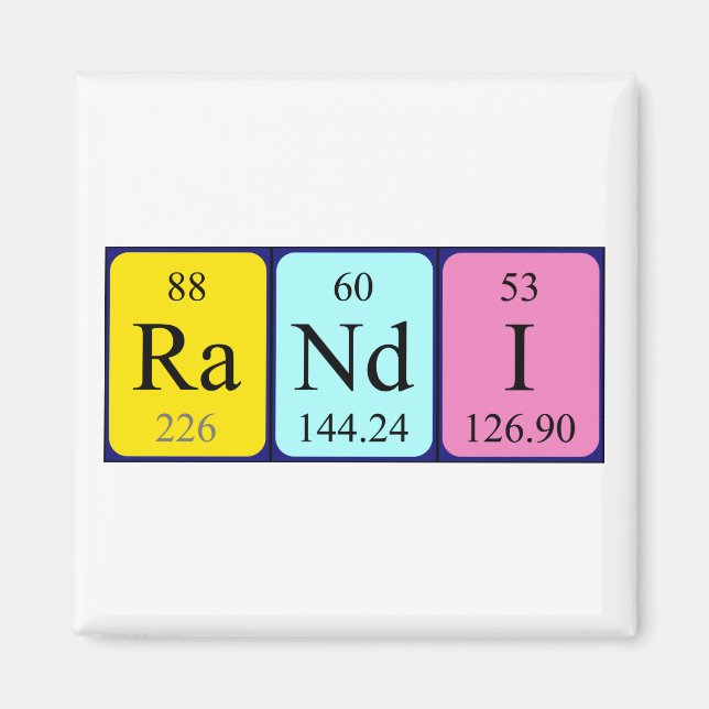 Randi - aimant de nom de table périodique (Devant)