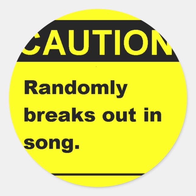 Randmon Song Runder Aufkleber (Vorderseite)