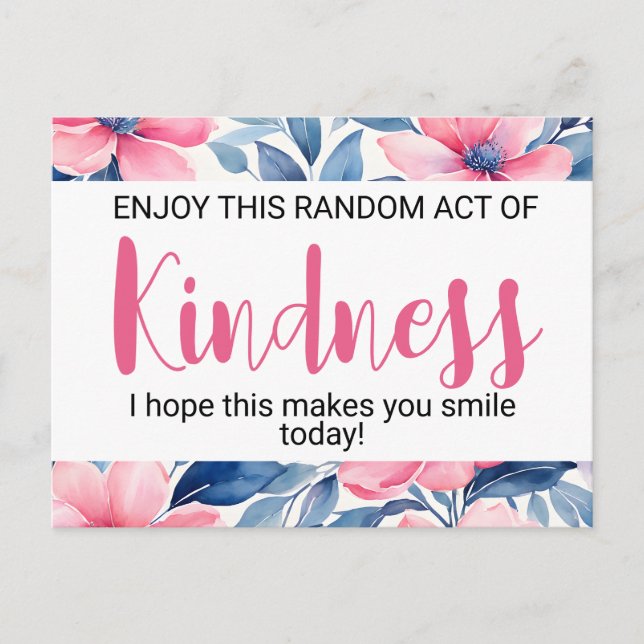 Random Act of Kindness" Motivierend Postkarte (Vorderseite)