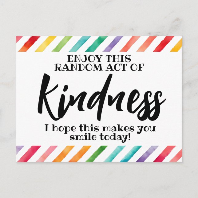 Random Act of Kindness" Motivierend Postkarte (Vorderseite)