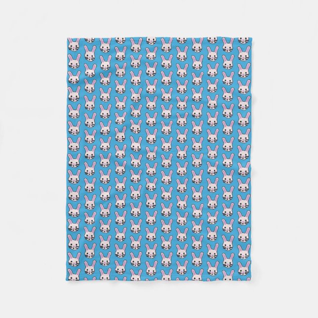 Random Bunny Faces Fleecedecke (Vorderseite)