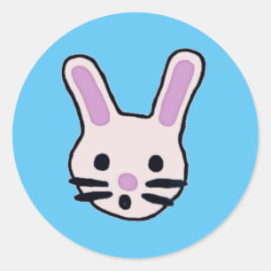 Random Bunny Faces Runder Aufkleber
