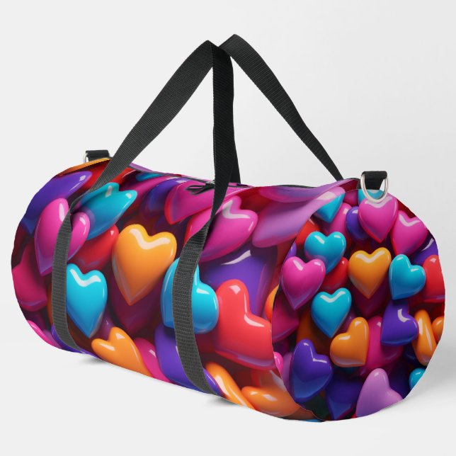 Random Colored Candy Hearts Duffle Bag (Linke Ecke)