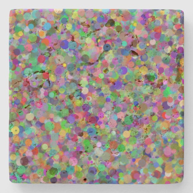 Random Dot Travertine Untersetzer (Vorderseite)