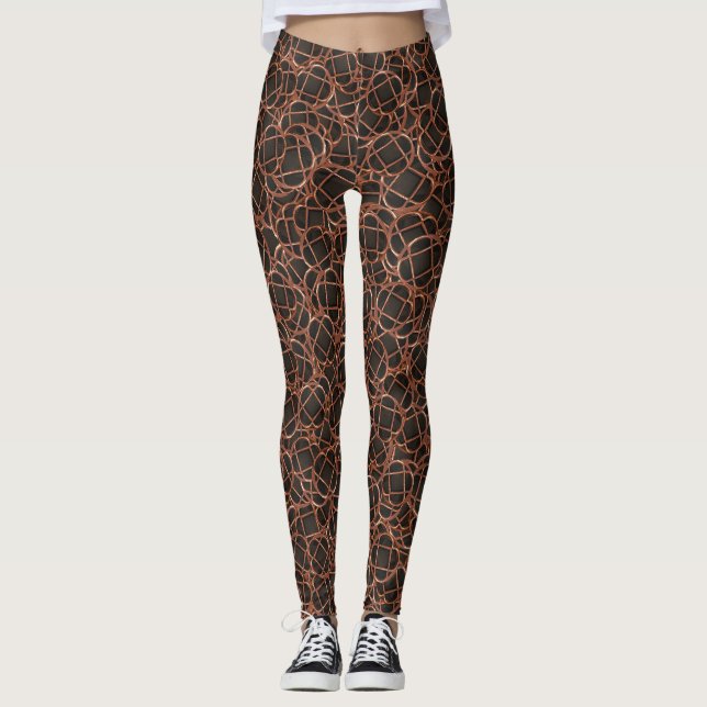 Random-geometrischer abstrakter Druck Leggings (Vorderseite)