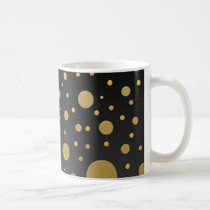 Random Gold Punkte auf schwarz Kaffeetasse