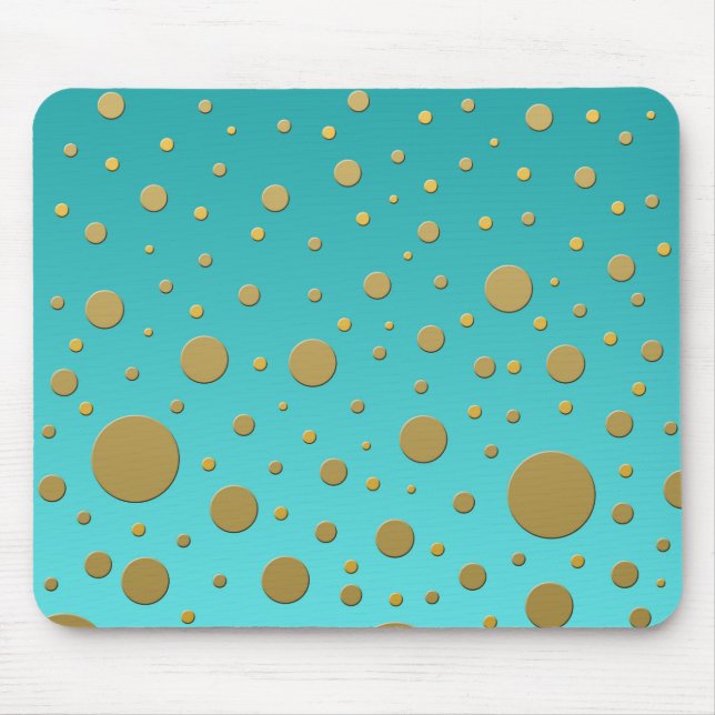 Random Gold Punkte auf Türkis Modernes Muster Mousepad (Vorne)