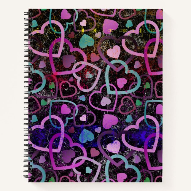 Random Hearts RUD Notizbuch (Vorderseite)