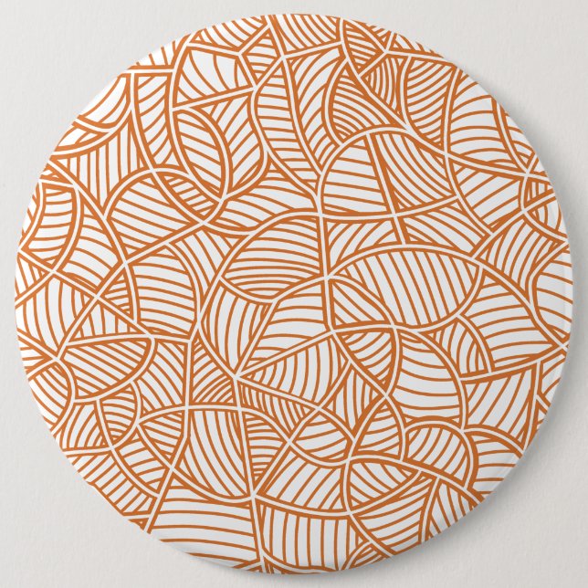Random Leaf Mosaic Dark Orange Button (Vorderseite)