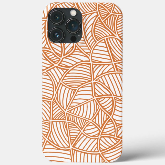 Random Leaf Mosaic Dark Orange Case-Mate iPhone Hülle (Rückseite)