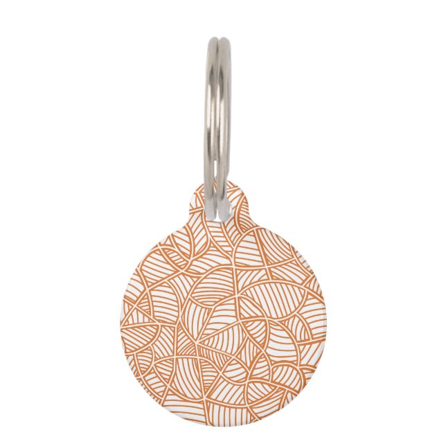 Random Leaf Mosaic Dark Orange Haustiermarke (Vorderseite)
