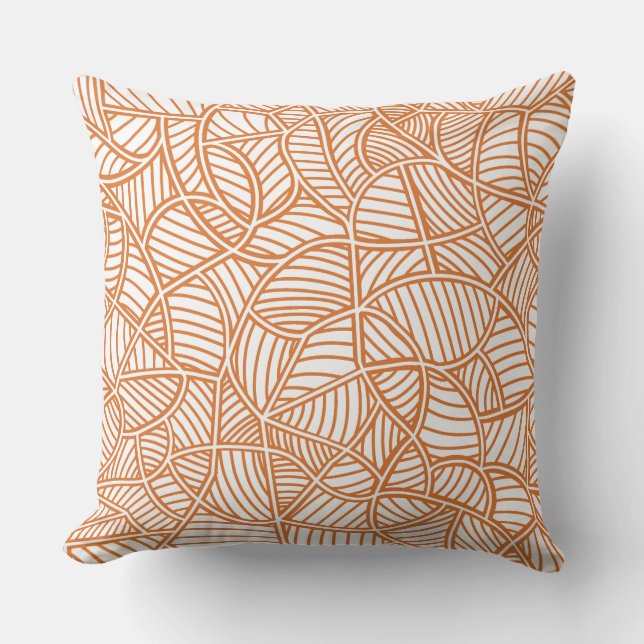 Random Leaf Mosaic Dark Orange Kissen (Vorderseite)
