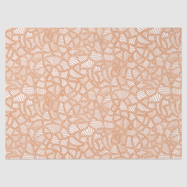 Random Leaf Mosaic Dark Orange Seidenpapier (Vorderseite)