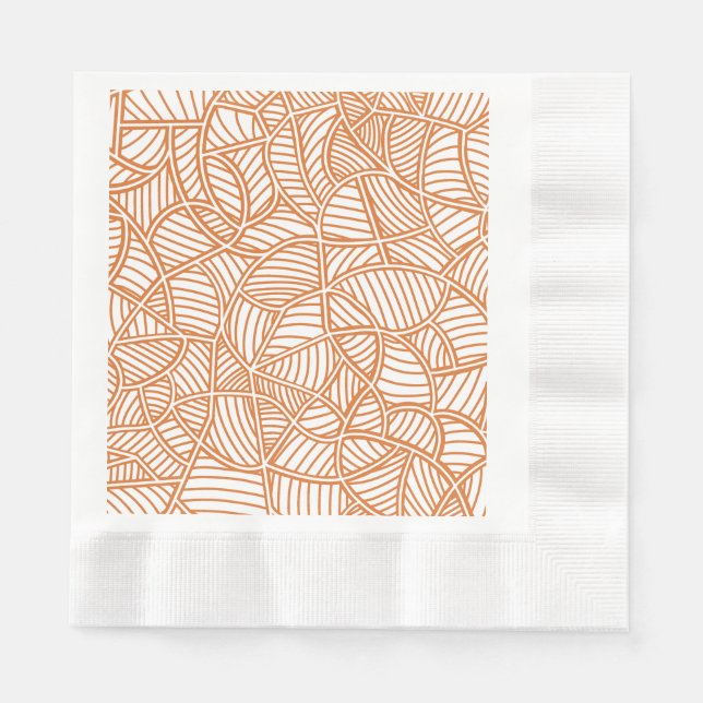 Random Leaf Mosaic Dark Orange Serviette (Vorderseite)