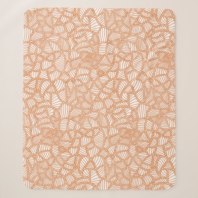 Random Leaf Mosaic Dark Orange Sherpadecke (Vorderseite)