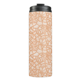 Random Leaf Mosaic Dark Orange Thermosbecher