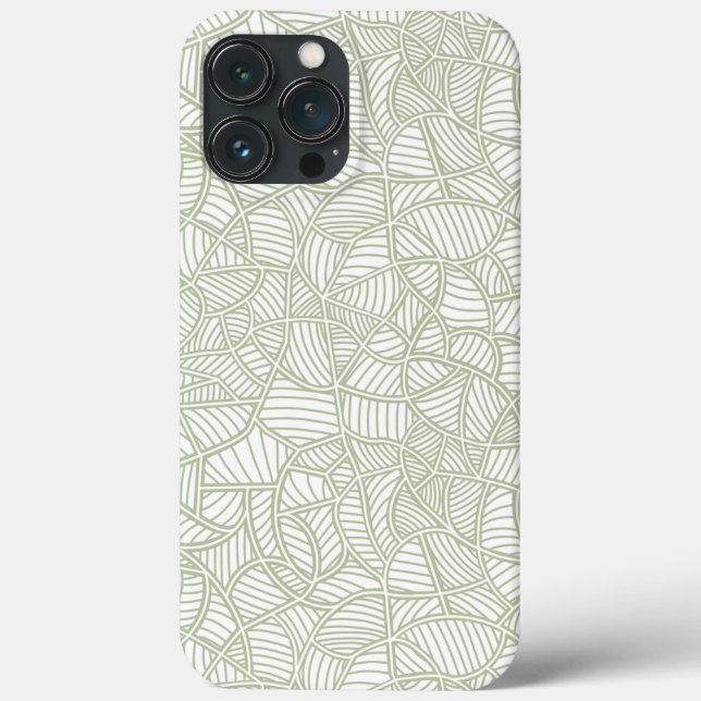 Random Leaf Mosaic Pale Green Case-Mate iPhone Hülle (Rückseite)