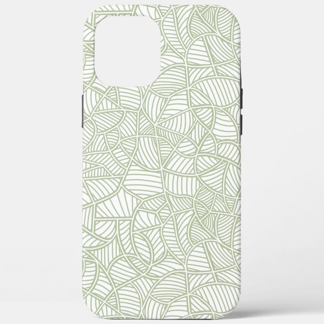 Random Leaf Mosaic Pale Green Case-Mate iPhone Hülle (Rückseite)