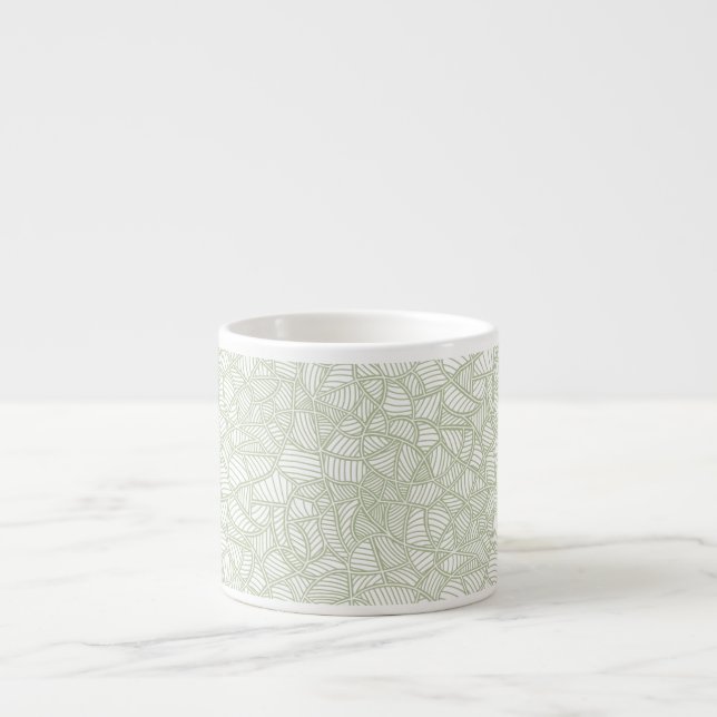 Random Leaf Mosaic Pale Green Espressotasse (Vorderseite)