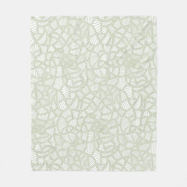 Random Leaf Mosaic Pale Green Fleecedecke (Vorderseite)