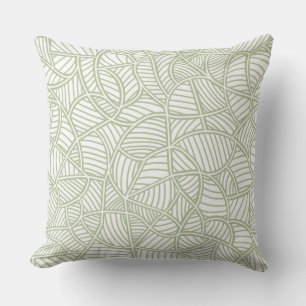 Random Leaf Mosaic Pale Green Kissen