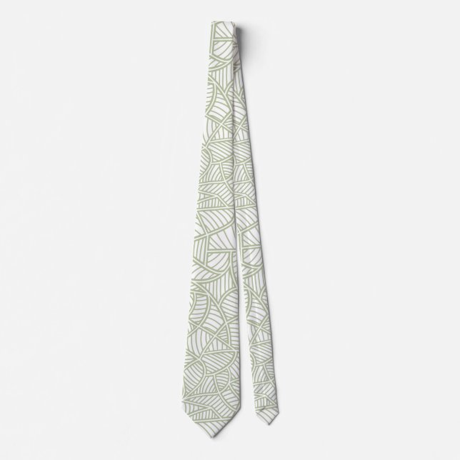 Random Leaf Mosaic Pale Green Krawatte (Vorderseite)