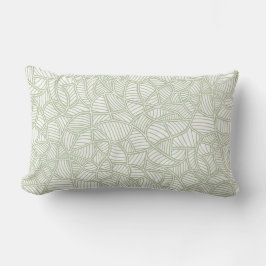 Random Leaf Mosaic Pale Green Lendenkissen