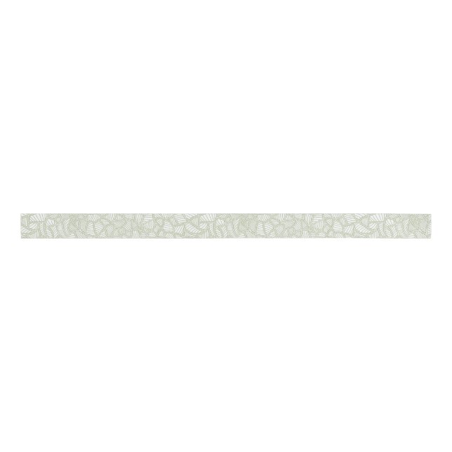 Random Leaf Mosaic Pale Green Ripsband (Vorderseite)