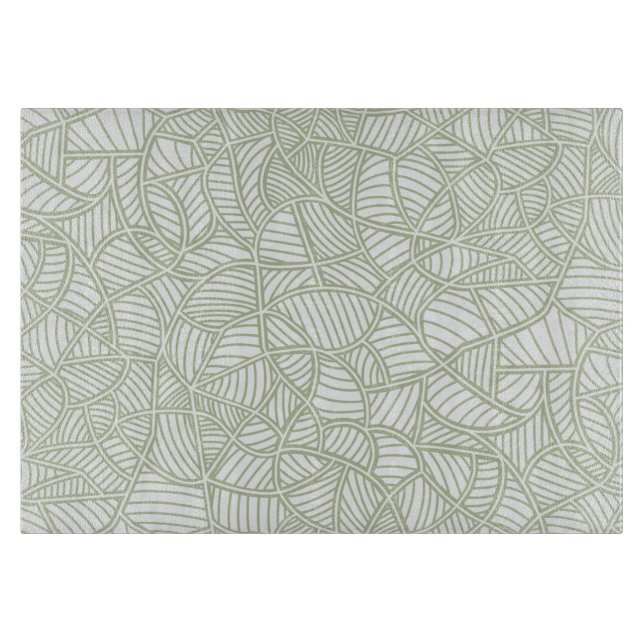 Random Leaf Mosaic Pale Green Schneidebrett (Vorderseite)