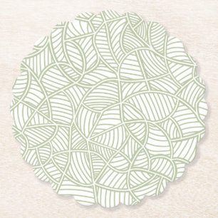 Random Leaf Mosaic Pale Green Untersetzer