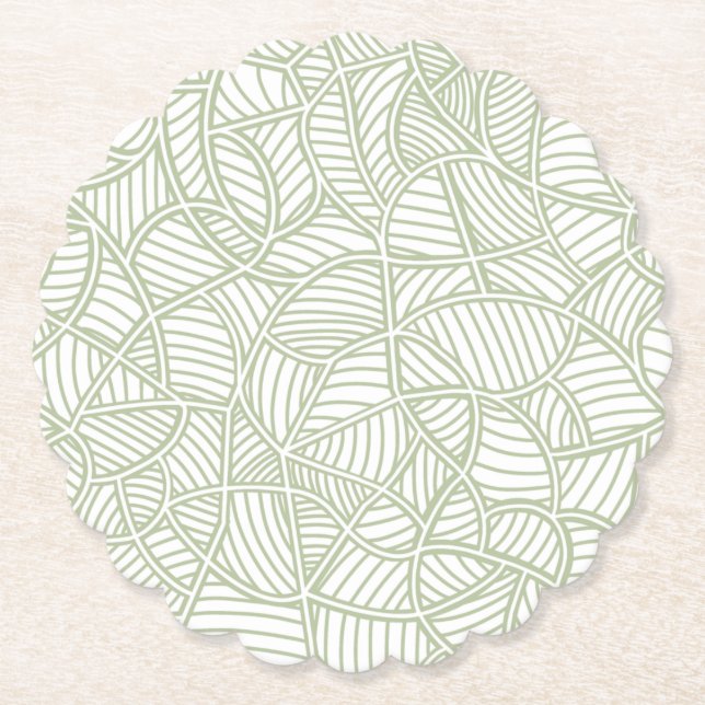 Random Leaf Mosaic Pale Green Untersetzer (Vorderseite)