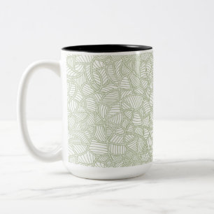 Random Leaf Mosaic Pale Green Zweifarbige Tasse