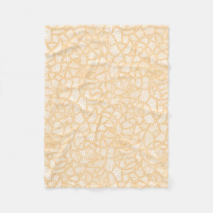 Random Leaf Mosaic Pale Orange Fleecedecke