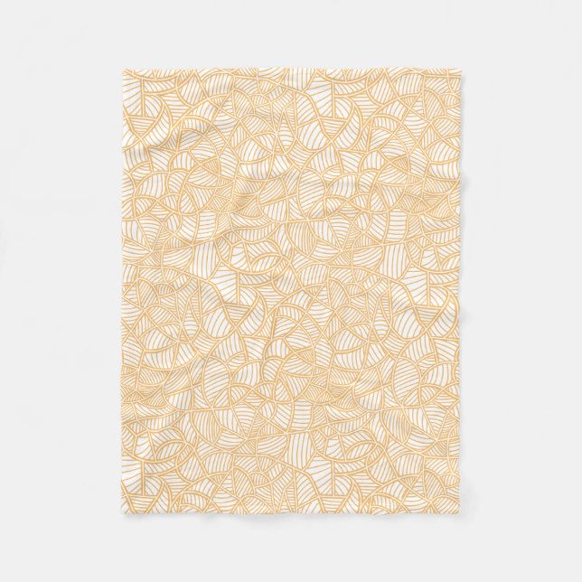 Random Leaf Mosaic Pale Orange Fleecedecke (Vorderseite)