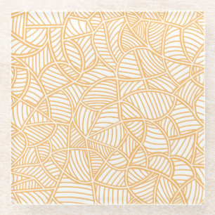 Random Leaf Mosaic Pale Orange Glasuntersetzer