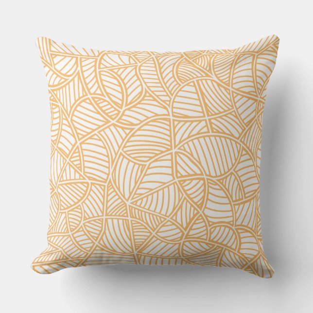 Random Leaf Mosaic Pale Orange Kissen (Vorderseite)