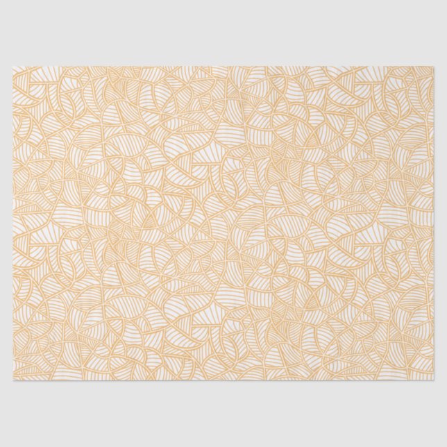 Random Leaf Mosaic Pale Orange Seidenpapier (Vorderseite)