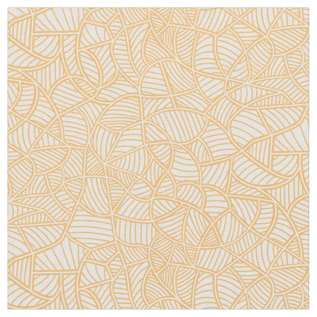 Random Leaf Mosaic Pale Orange Stoff (Nahaufnahme)