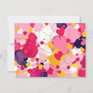 "Random Liebe Thoughts" - Farbenfrohe Abstrakte Postkarte