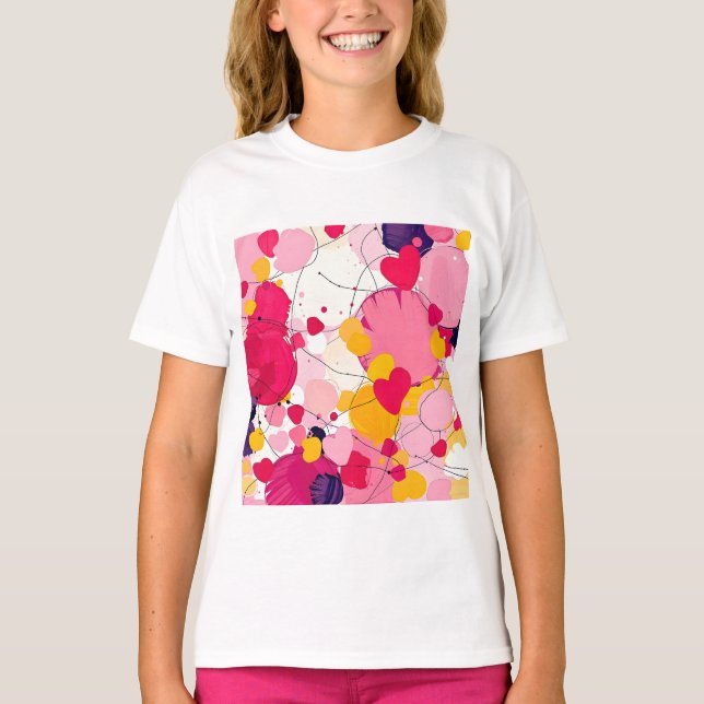 "Random Liebe Thoughts" - Farbenfrohe Abstrakte T-Shirt (Vorderseite)