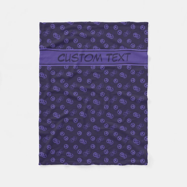 Random Lila Friedenszeichenkette mit benutzerdefin Fleecedecke (Vorderseite)