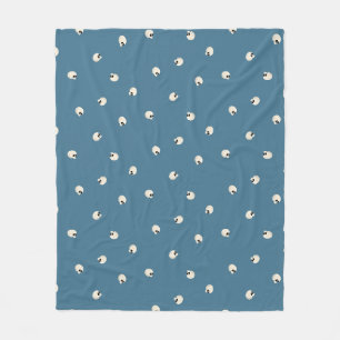 Random Niedlich Kawaii Skull Dots blass blau Fleecedecke
