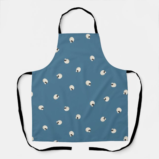 Random Niedlich Kawaii Skull Dots blass blau Schürze (Vorderseite)