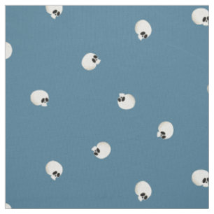 Random Niedlich Kawaii Skull Dots Blass Blau Stoff