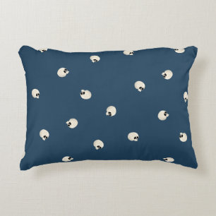 Random Niedlich Kawaii Skull Dots dunkelblau Dekokissen