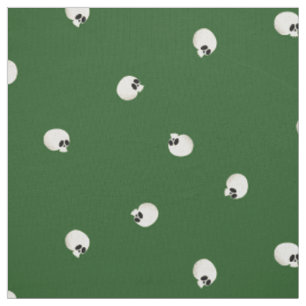 Random Niedlich Kawaii Skull Dots Green Stoff