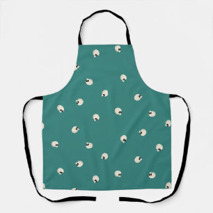 Random Niedlich Kawaii Skull Dots Mitte grün Schürze