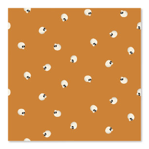 Random Niedlich Kawaii Skull Dots orange Tapete