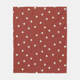 Random Niedlich Kawaii Skull Dots red Fleecedecke